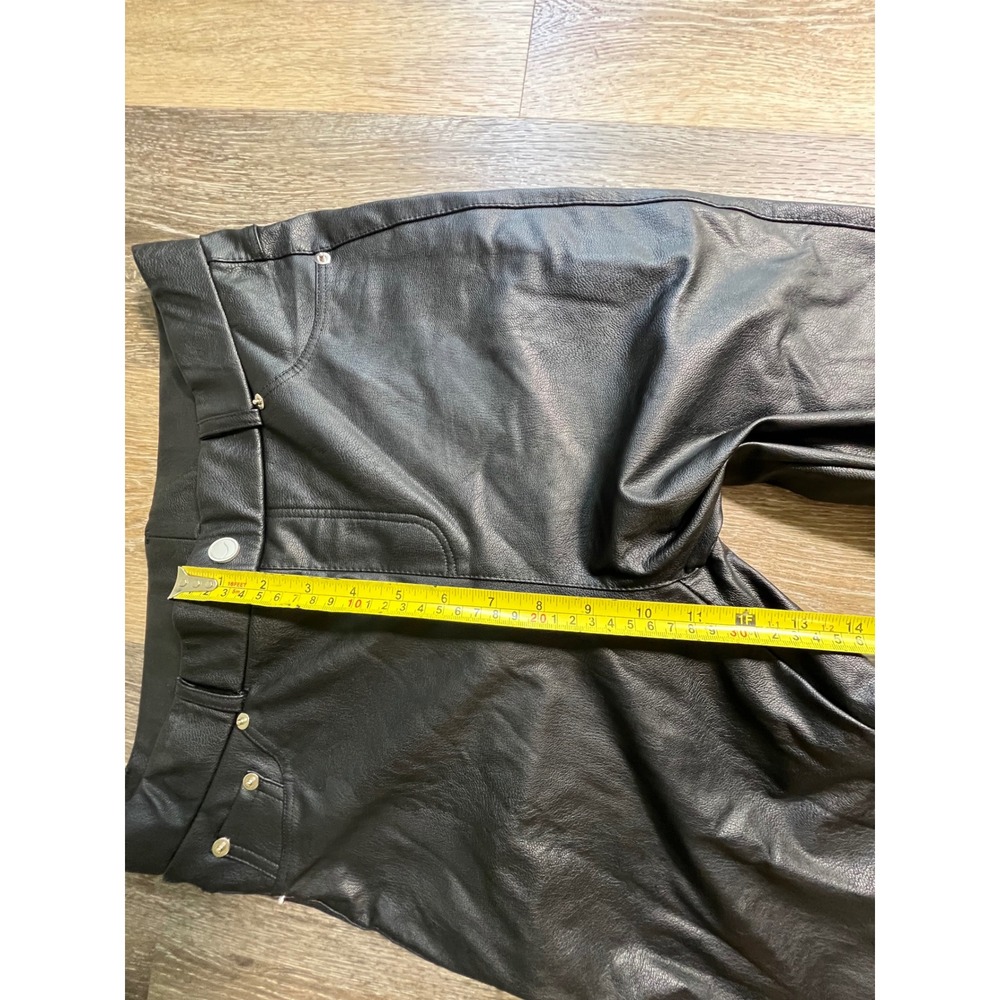 Tagoo Faux Leather Pants Women Large Black High Waisted Stretch Leggings Skinny - Picture 6 of 10